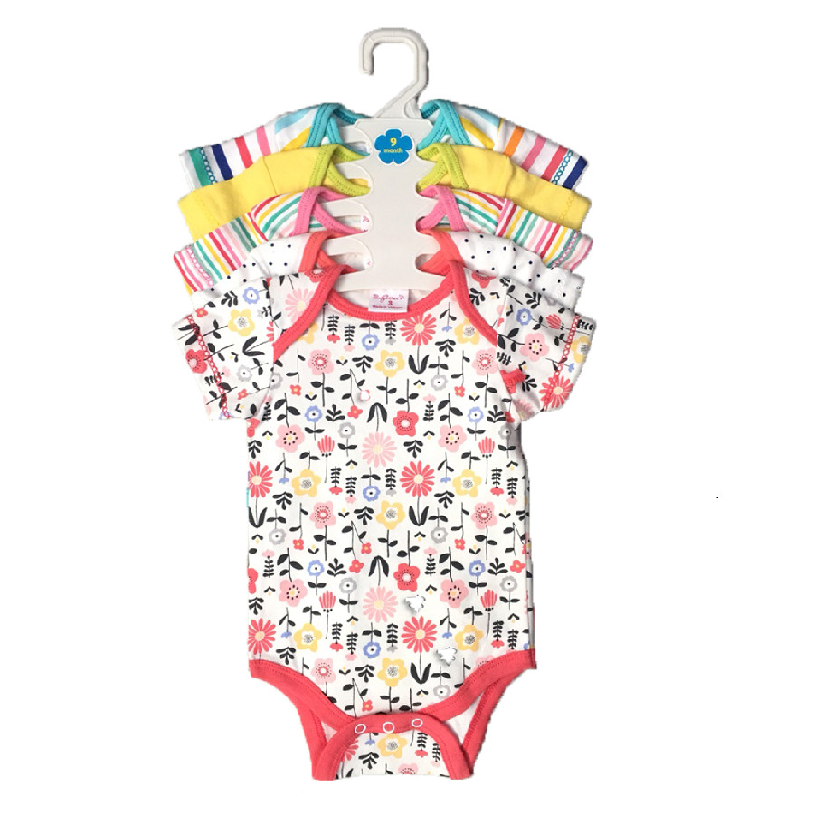 Set 5 Áo Liền Quần Tay Ngắn Cho Bé Gái Baby Wear ( Màu Ngẫu Nhiên ) - 6-9 Tháng