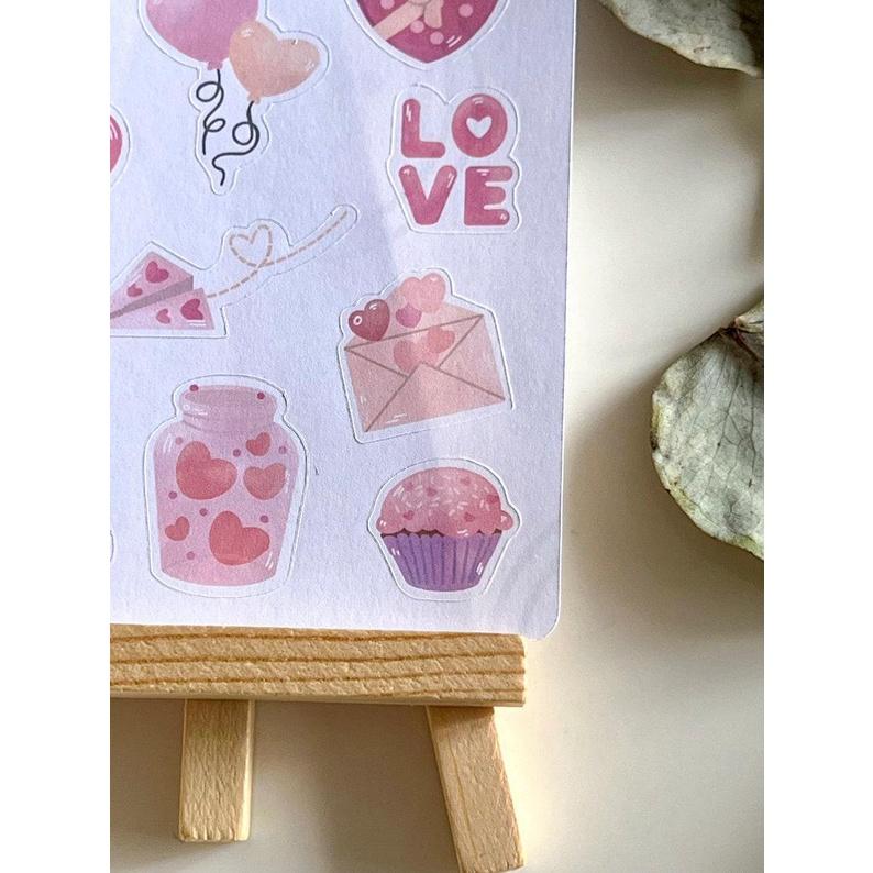 Sticker tự thiết kế - sticker sheet love is in the air - hình dán sổ, nhật kí bullet journal - unim030