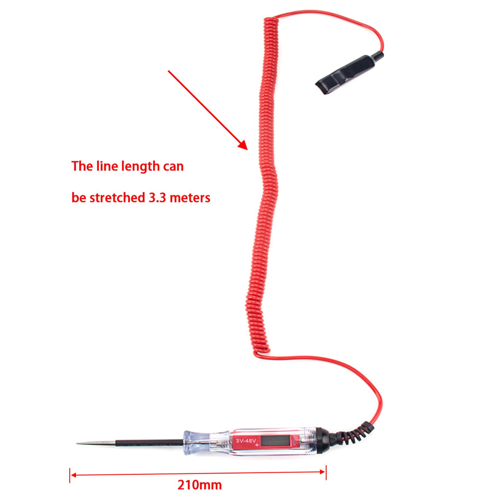 3-48V Circuit Tester Test Pen Car Low Voltage Tester with Stainless Probe