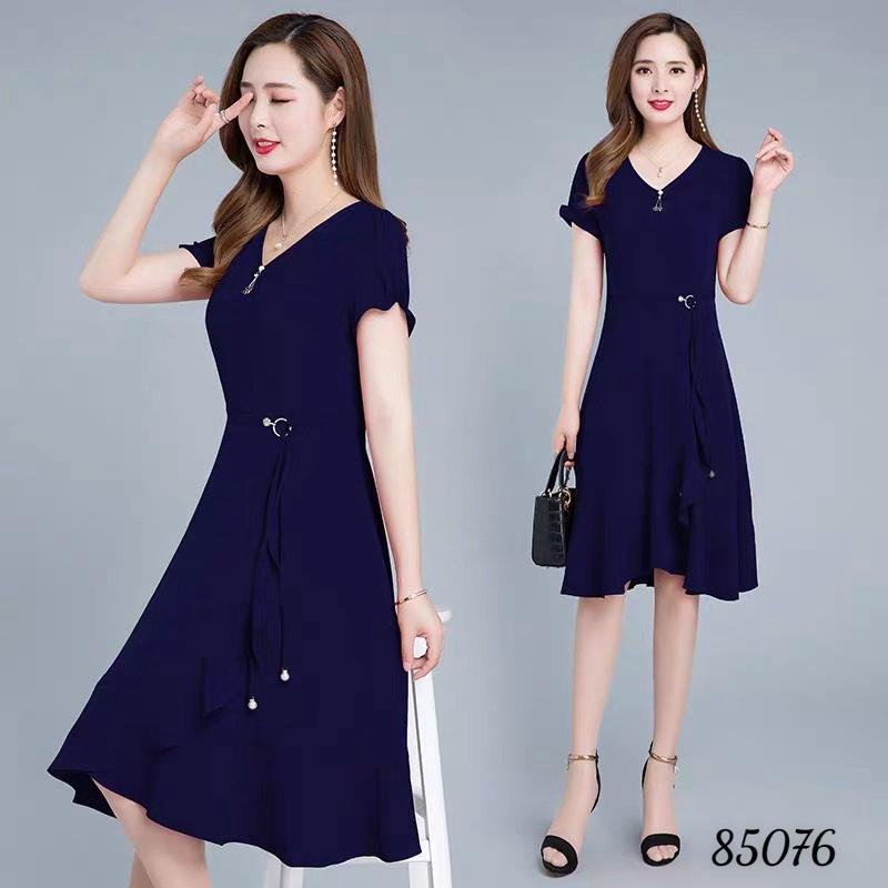 Đầm voan xếp tà dài sang trọng quý phái
