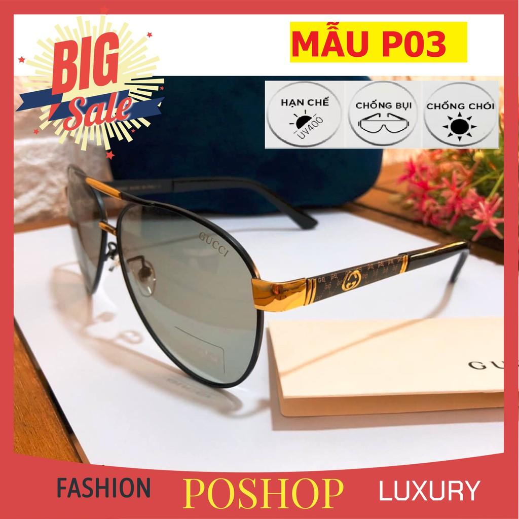 Mắt kính mát đổi màu nam nữ POSHOP tròng phân cực Polaroid chống chói đi đêm và nắng nhẹ chống tia cực tím uv thời trang