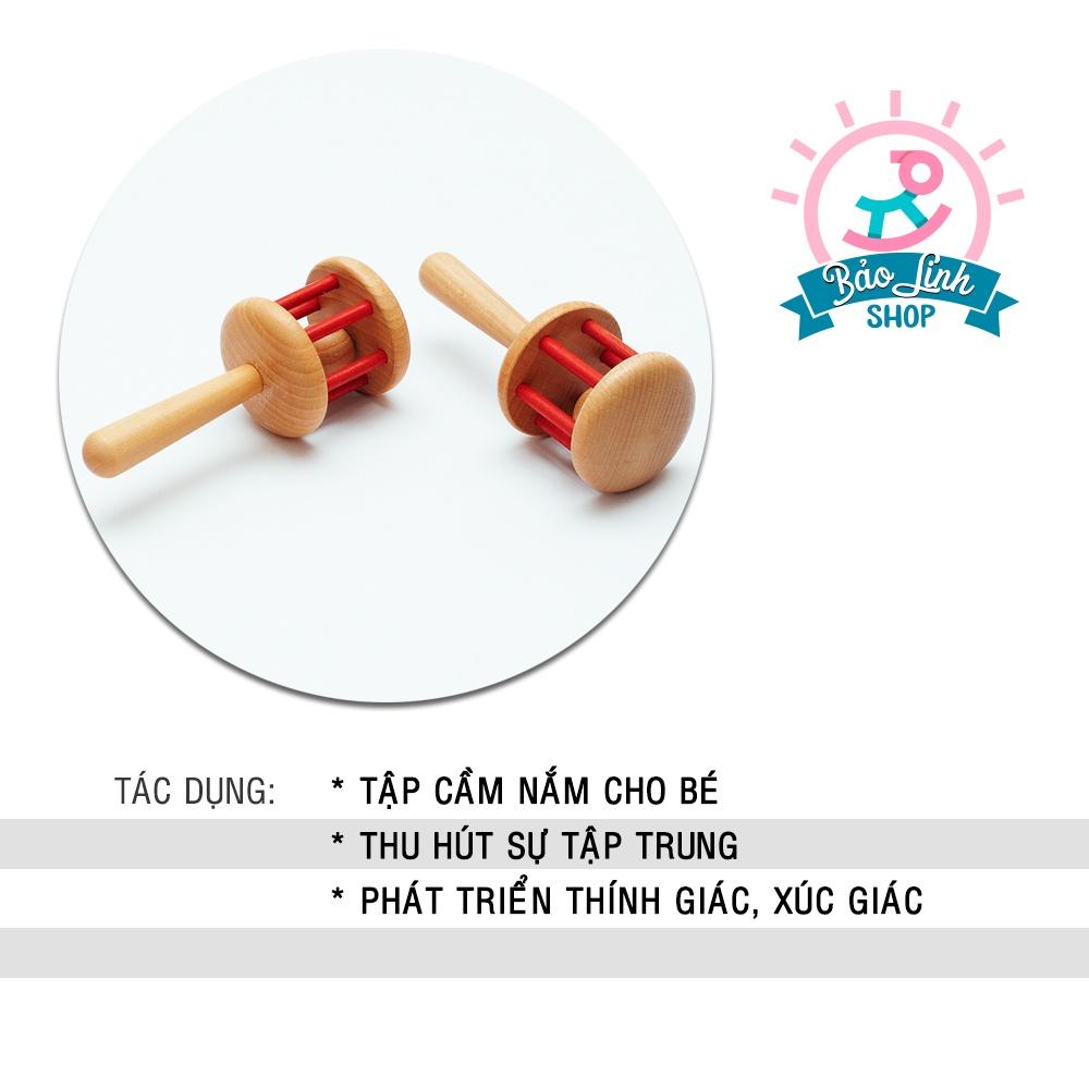 Đồ chơi cho trẻ sơ sinh 4-6 tháng - Xúc xắc lồng cầm tay cho bé tập cầm nắm, phát triển ĐA GIÁC QUAN