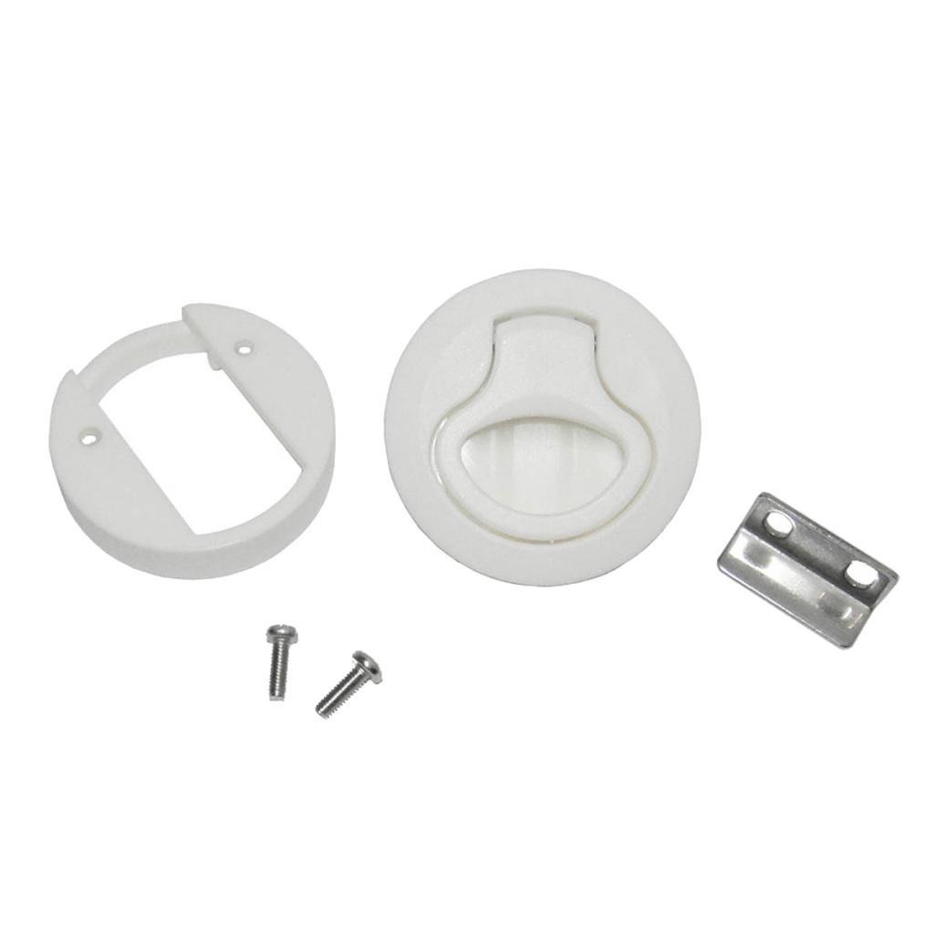 4x 2" Nylon Round Flush Pull Hatch Latch Latch for RV Marine Boat White