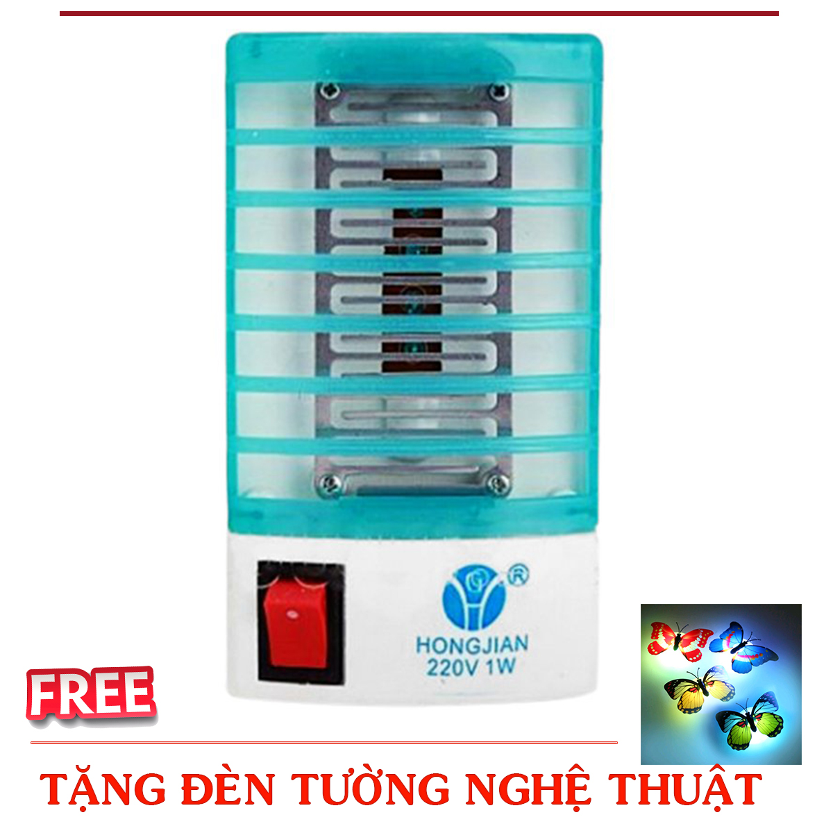 Bộ 2 đèn ngủ diệt muỗi cao cấp 1W + Phát quang dán tường độc đáo