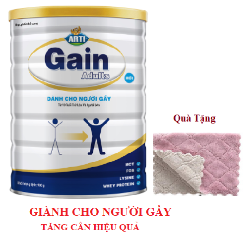 Sữa bột Sữa Arti Gain Adults dinh dưỡng cho người gầy,chơi thể thao, lao động nặng, suy nhược -Tặng khăn mềm mịn
