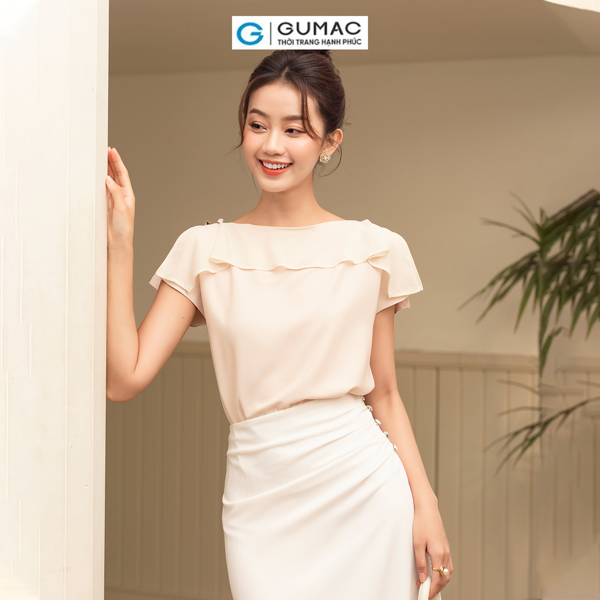 Chân váy A nhún sườn thời thượng sang trọng thời trang GUMAC VD06034