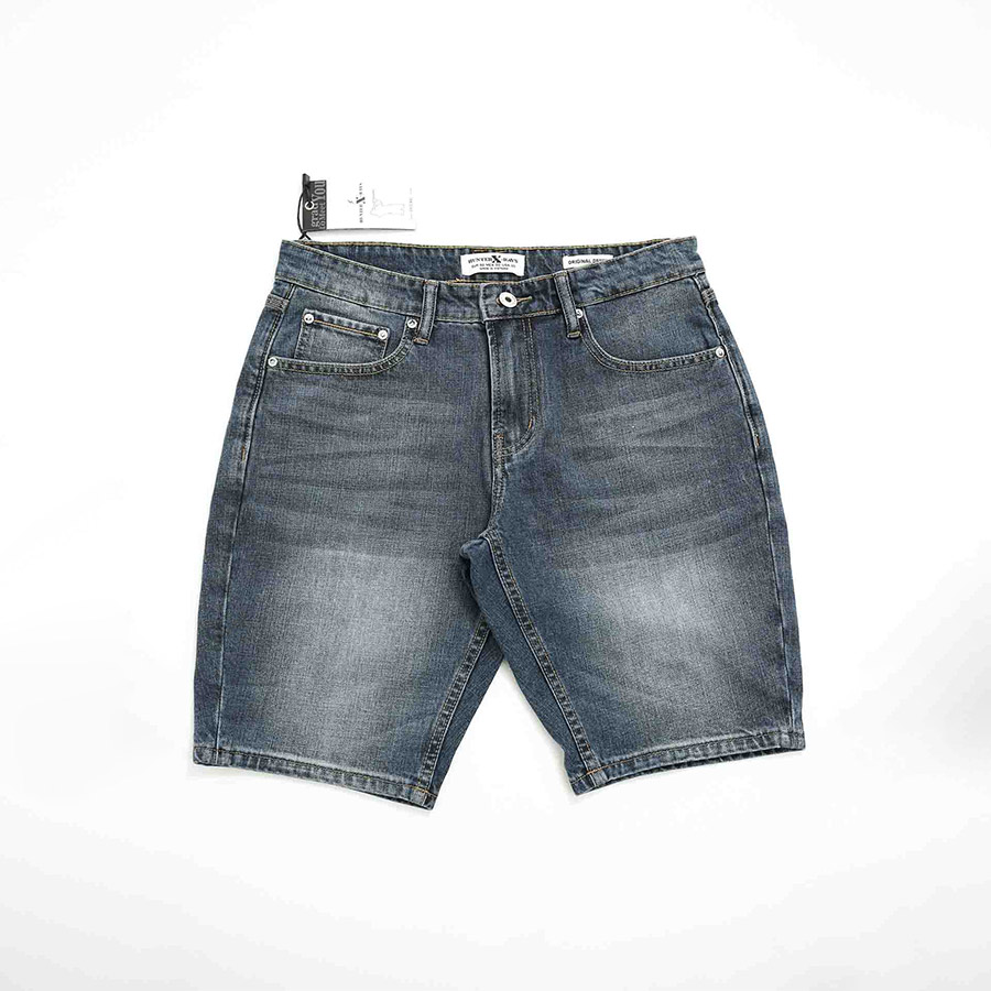 Quần Short Jeans Nam Cao Cấp HUNTER X-RAYS Form Slimfit Thun Nhẹ Xanh Căn Bản S39