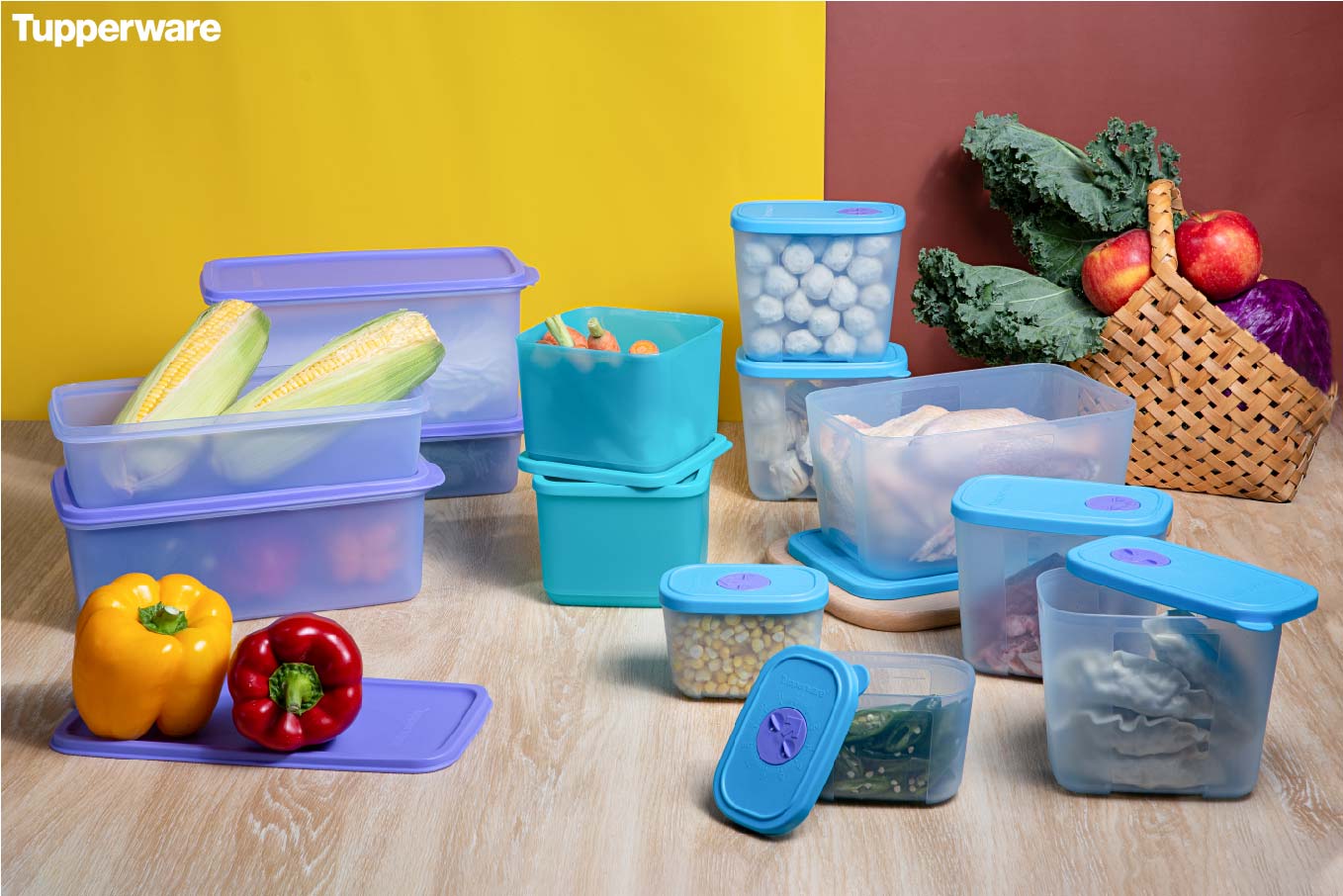 Bộ trữ đông và trữ mát Tupperware Mega 13 hộp tặng 2 hộp trữ mát nắp tròn