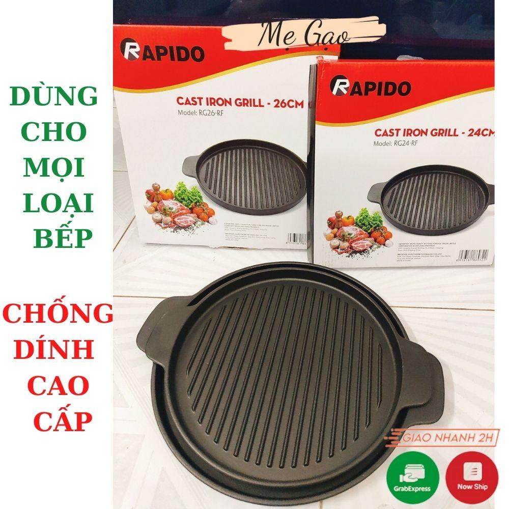 Chảo Gang Nướng Thịt Hàn Quốc , chảo nướng thịt hàn quốc rapido size 24cm, 26 cm dùng cho mọi loại bếp