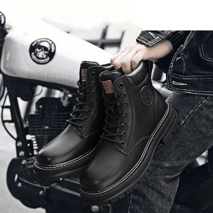 Giày Boots Nam Cổ Cao Giả Da Lộn BCC001 Đen
