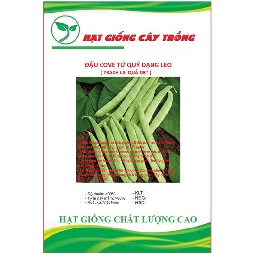 Hạt giống đậu cove tứ quý dạng leo - giống quả dẹp CT147 - Gói 10gram