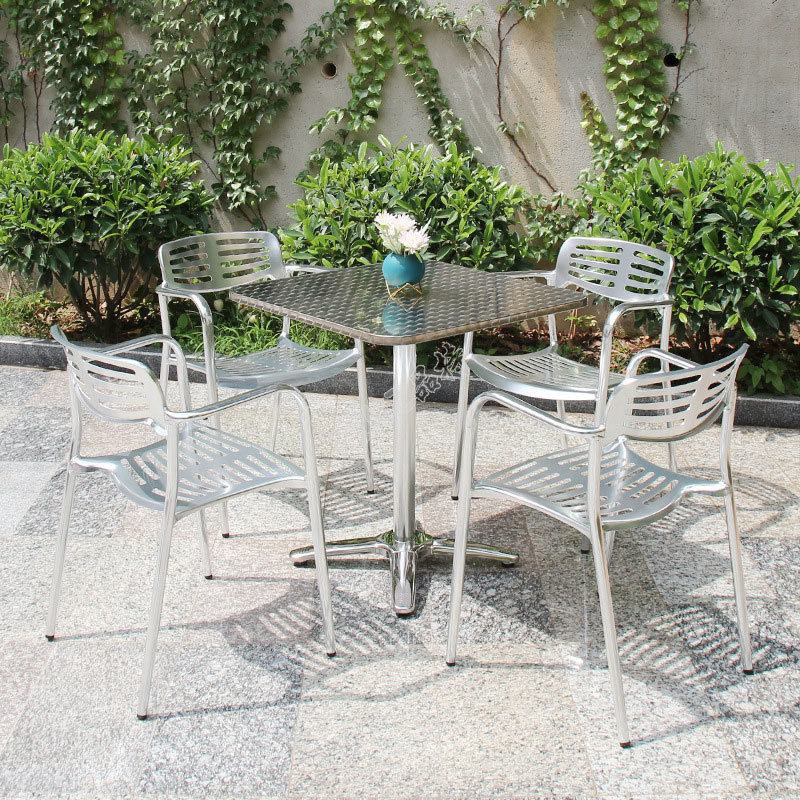 Ghế cafe ngoài trời hợp kim nhôm có tay cao cấp sang trọng hiện đại CC07001-A Nội thất Capta