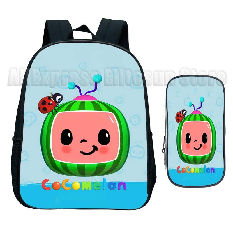 Trẻ Em Cocomelon Mẫu Giáo Ba Lô 2 Bộ Túi Đựng Bút Cho Bé Bắt Đầu Học Quà Tặng Trẻ Em Hoạt Hình Anime Có Túi Ba Lô