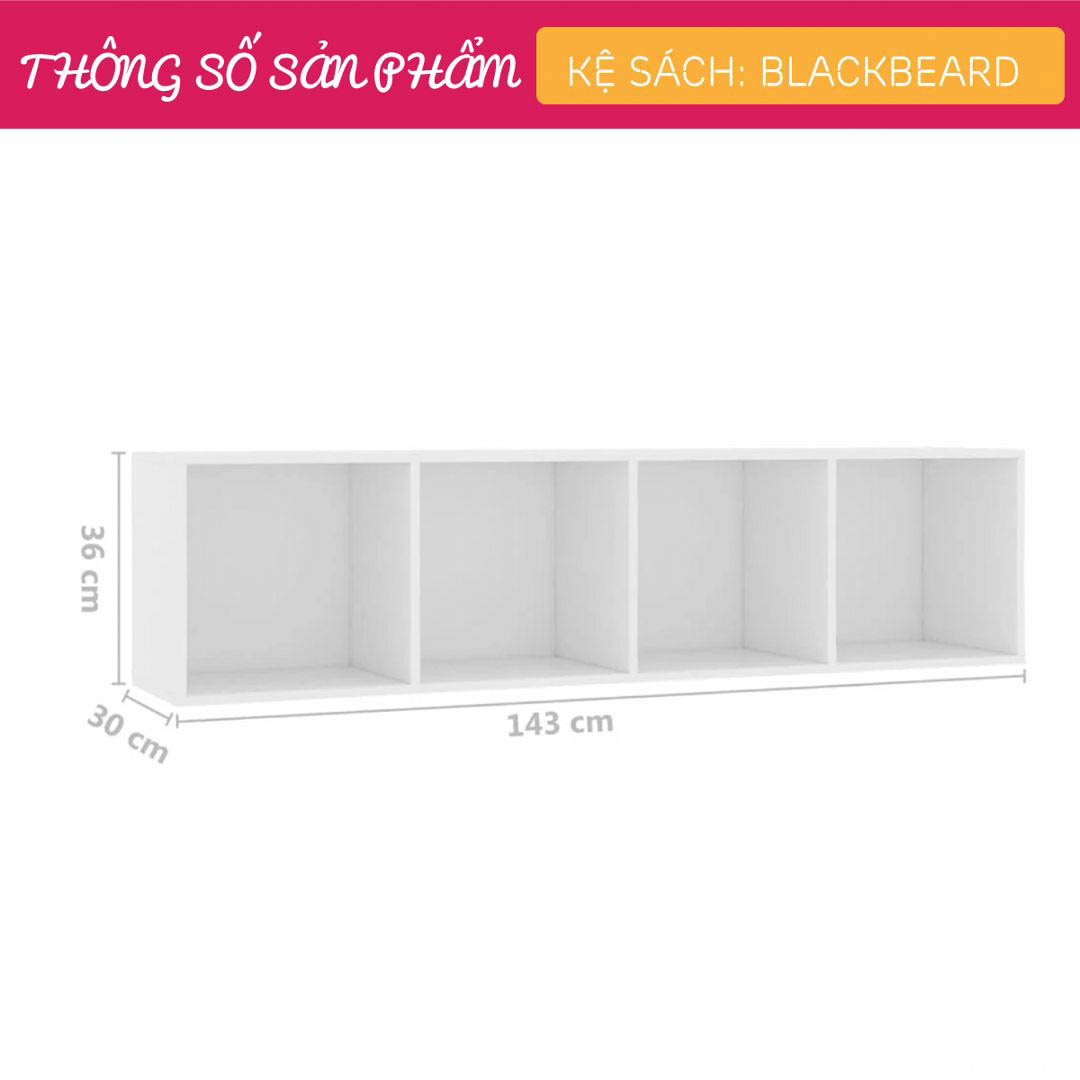 Giá sách bằng gỗ chất lượng cao và tiện dụng SMLIFE Blackbeard