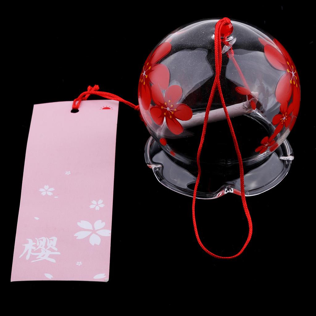 2X Glass Windchimes Japanese Style Hanging Blessing Bells Home