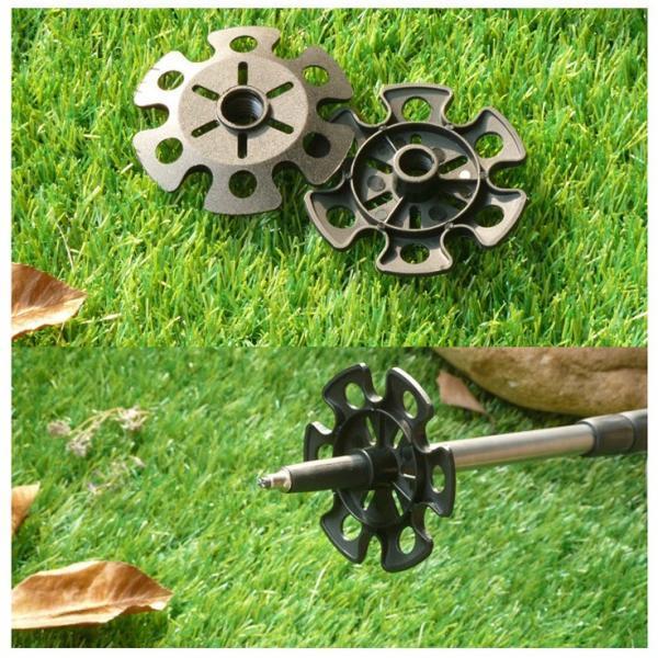 4pcs Replacement Rubber Snowflake Snow Basket + Hiking Trekking Poles Cap