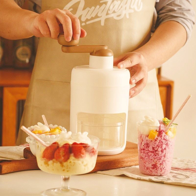 Máy Bào Đá Mini Xay Đá Tuyết Quay Bằng Tay Đa Năng Cho Gia Đình