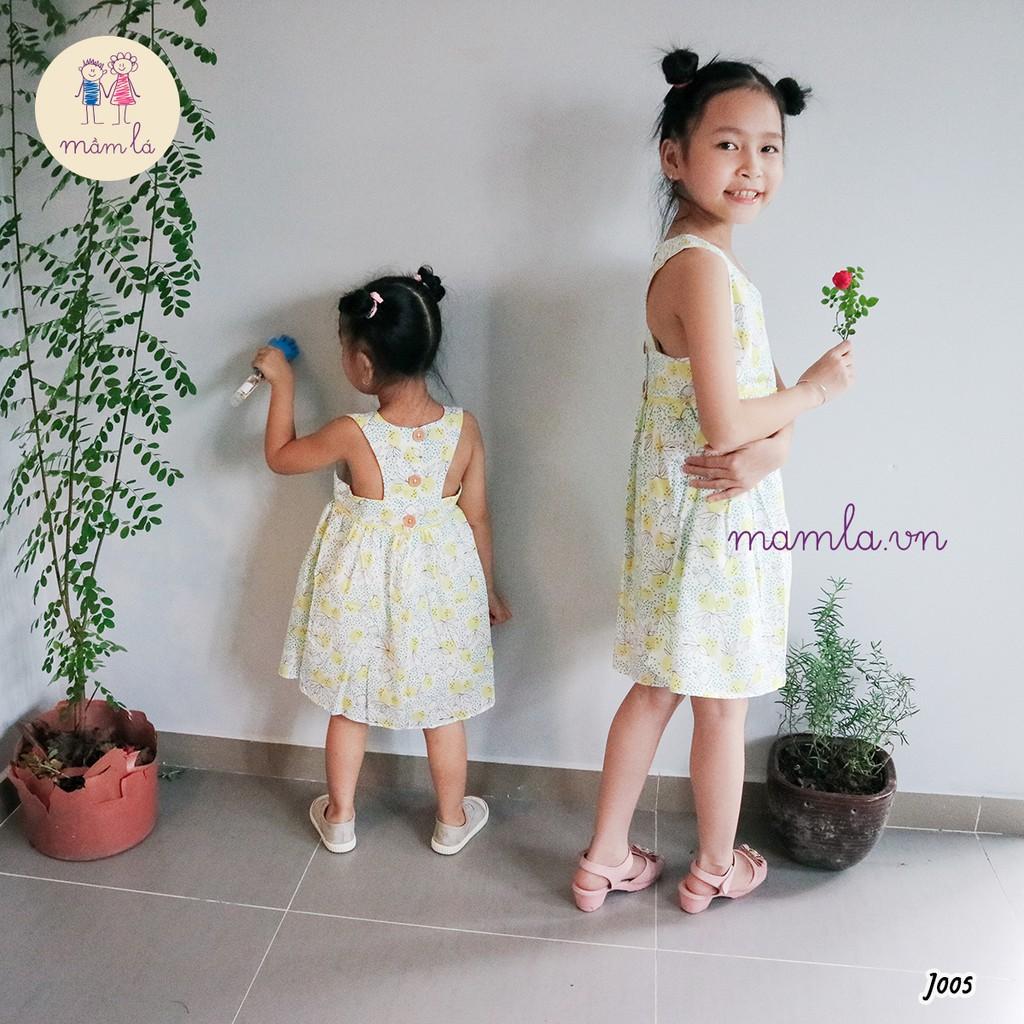 Đầm sát nách cut out lưng quả dứa vàng | 2Y-7Y
