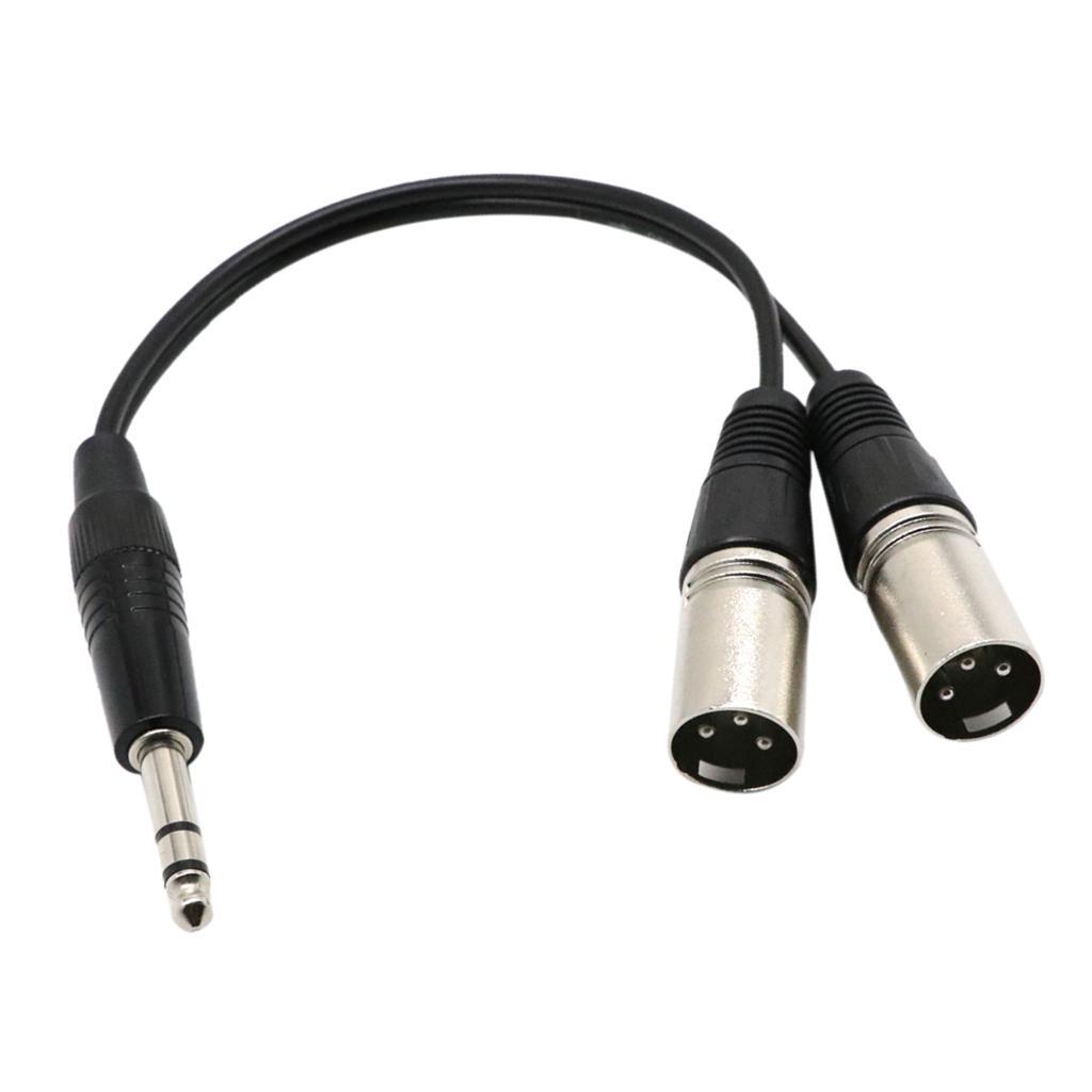2 Piecces1/4 inch to XLR Audio Y Splitter Converter Cable Adapter ,1Ft/ 30cm 6.35mm 1/4'' TRS Male to 2 Dual XLR Male Microphone Stereo Audio Converter Adapter Cable Cord