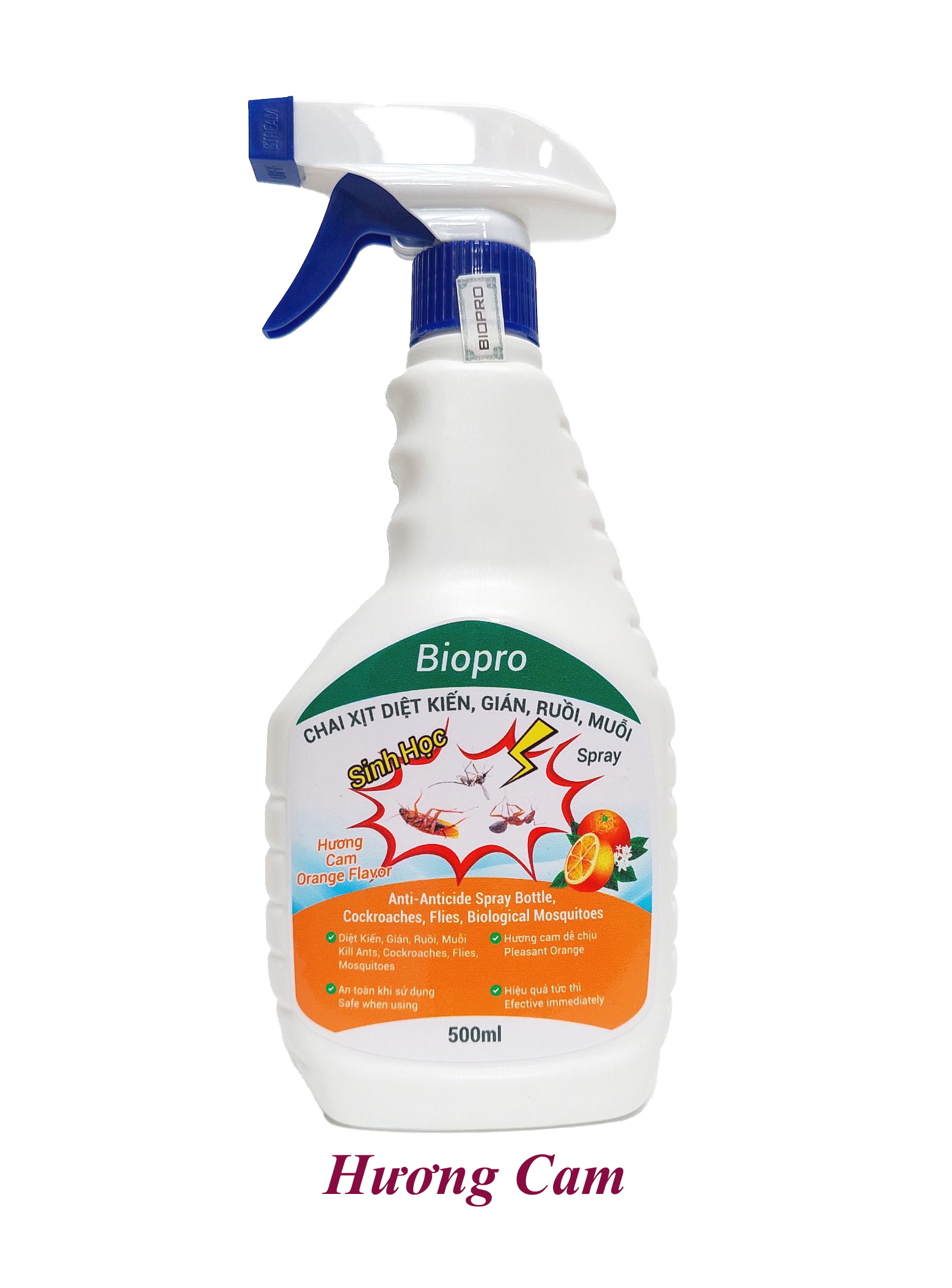 Thuốc xịt sinh học Diệt kiến Diệt gián Diệt ruồi Diệt muỗi Biopro Hương cam dịu nhẹ, an toàn, hiệu quả dài lâu