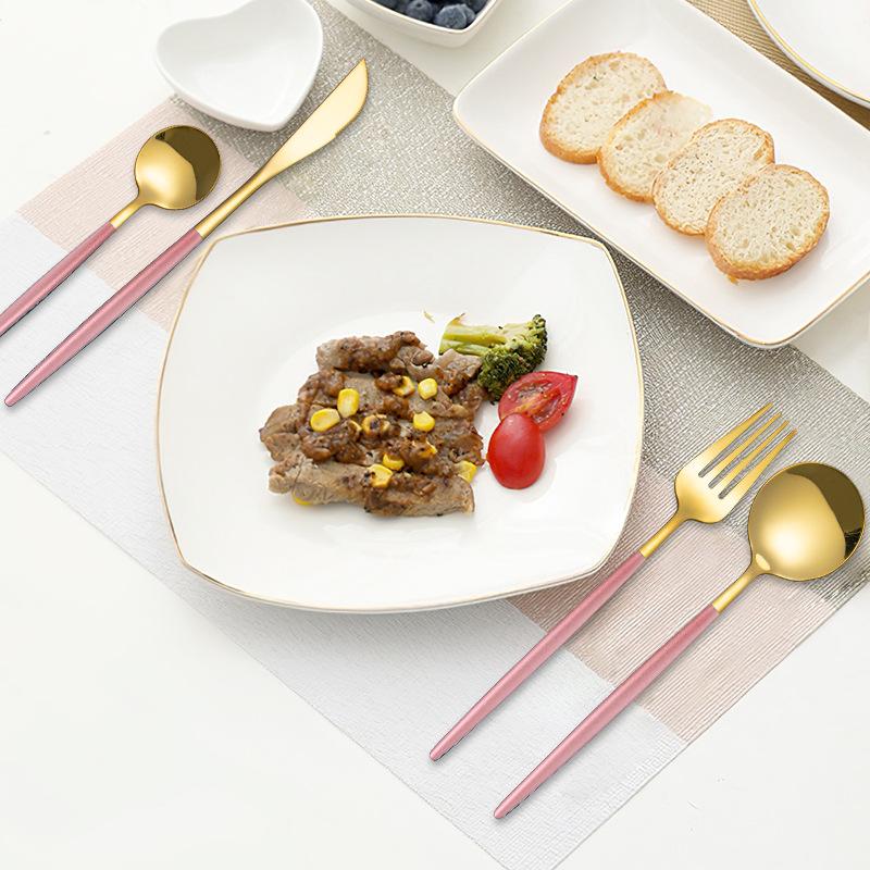 30 Món Tây Bồ Đào Nha Chén Ăn Bộ Bộ Dao Kéo Hợp Kim Inox Dao Muỗng Nĩa Thìa Bộ Đồ Ăn Nhà Bếp Thanh Phụ Kiện