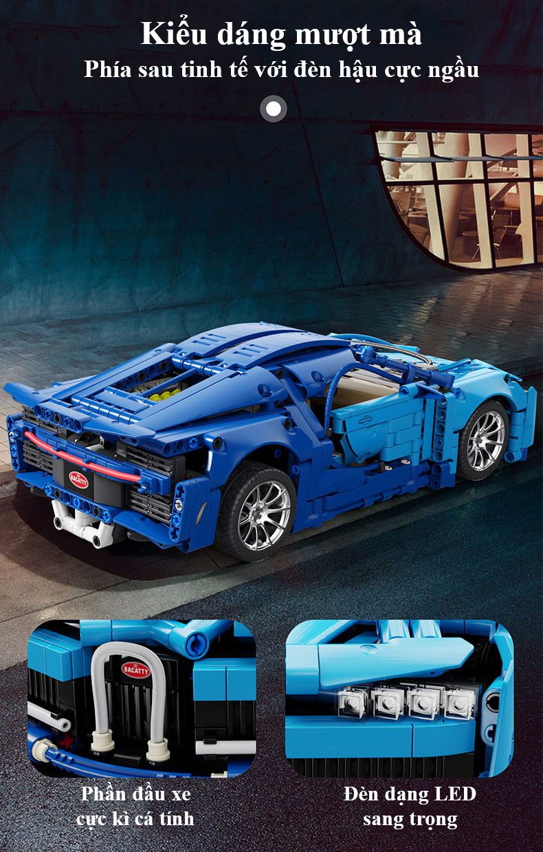 Đồ Chơi Lắp Ghép Technic Bugatti Với 1355 Chi Tiết, Đồ Chơi Mô Hình Siêu Xe Bugatti Tỷ Lệ 1:14 Điều Khiển RC, Đồ Chơi Điều Khiển Từ Xa Xe Ô Tô Bugatti Tay Cầm RC - Chính Hãng BABYBOSS.