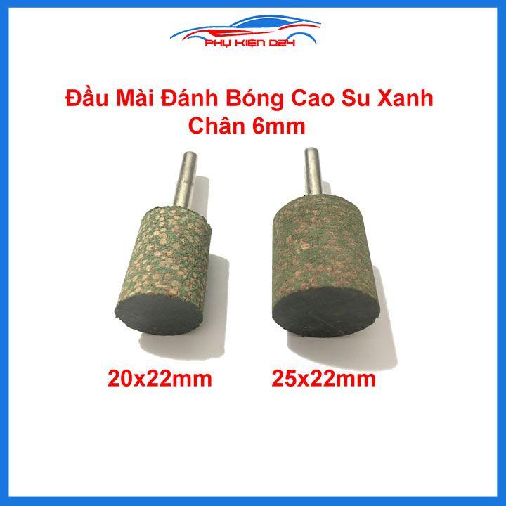 Mũi mài cao su xanh hình trụ trục lắp 6mm đánh bóng gỗ nhựa thạch cao