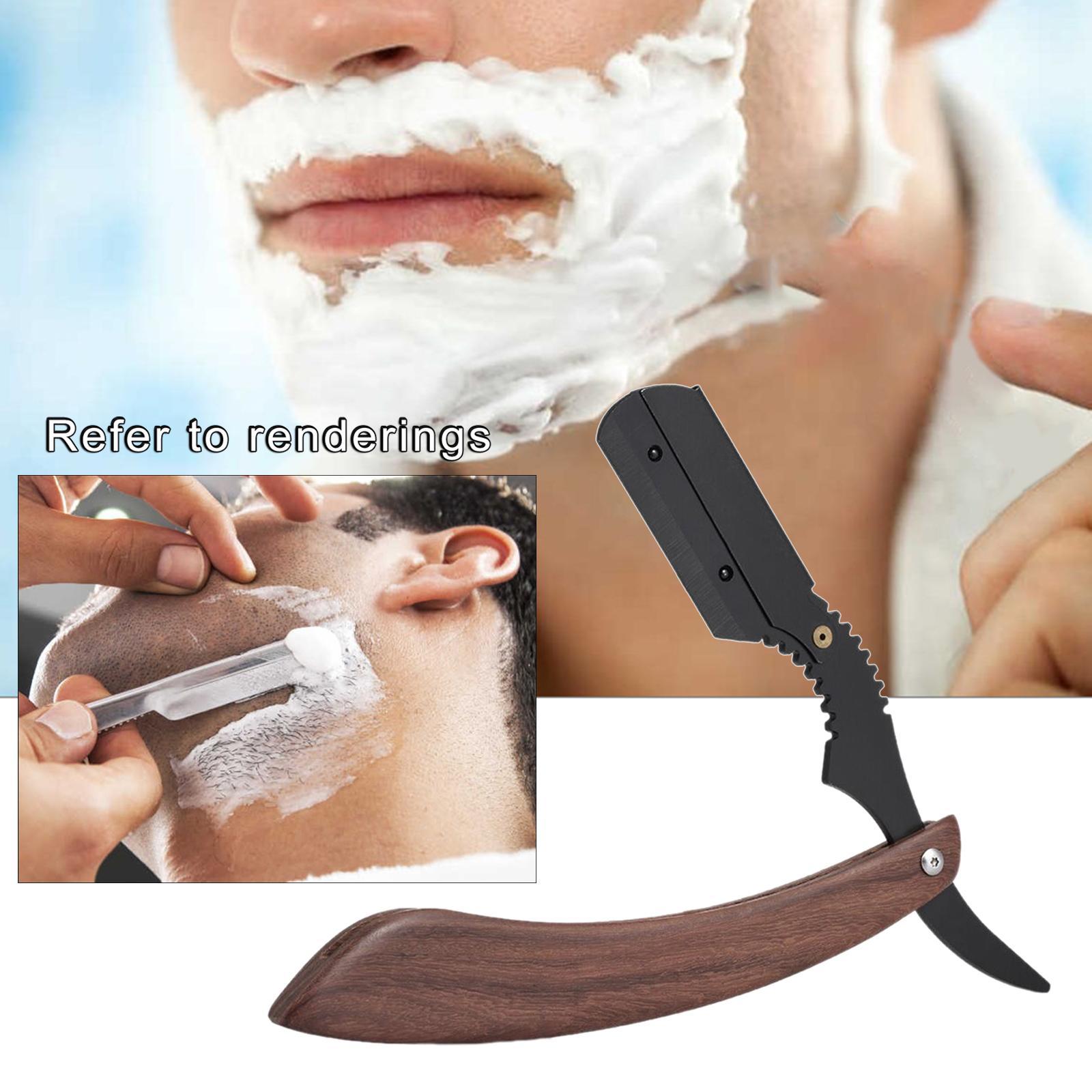 Straight Edge Barber  Wooden Handle for Barbershop Stainless Steel