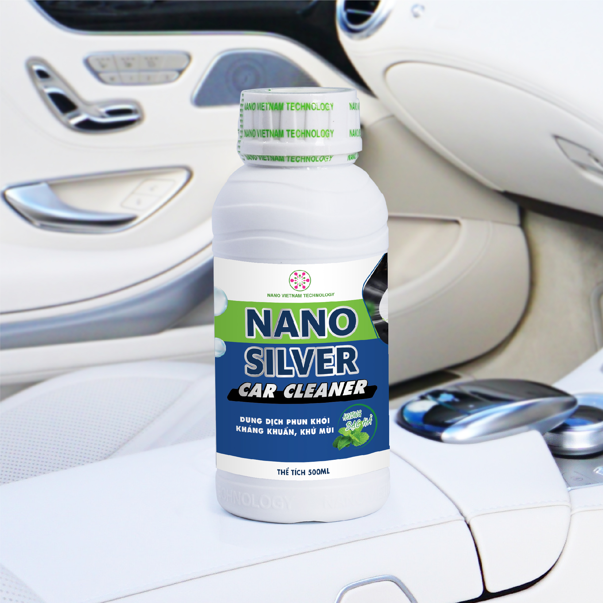 Nano Silver Car Cleaner 100% nguyên chất Nano Vietnam Tech kháng khuẩn, khử mùi 500ML