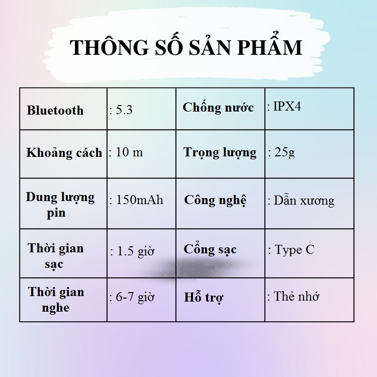 Tai nghe dẫn truyền xương X5 , có khe cắm TF ( Micro đàm thoại - Chống nước tiêu chuẩn IPX4, chống mồ hôi thoải mái vận động)