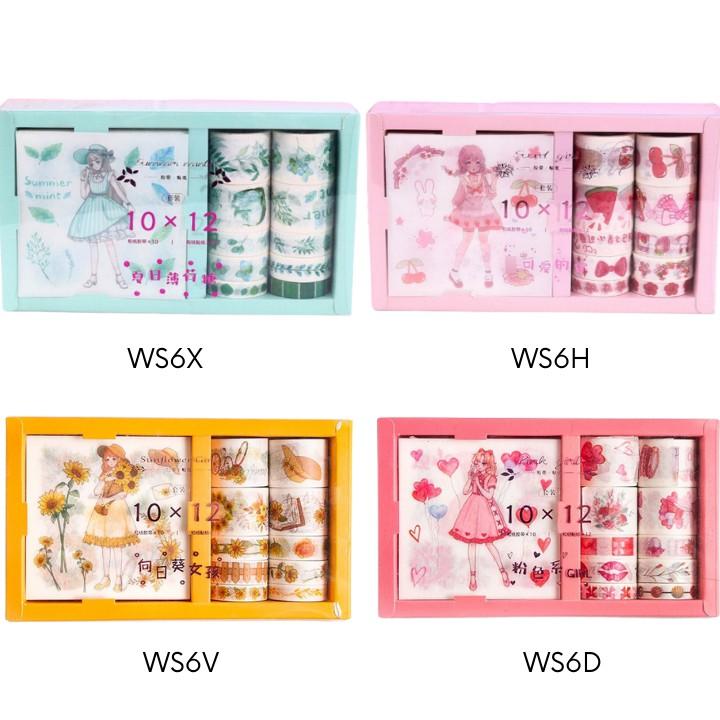 Sticker vintage hình dán trang trí sổ washi tape cổ điển làm sổ tay journal TIMO WS6