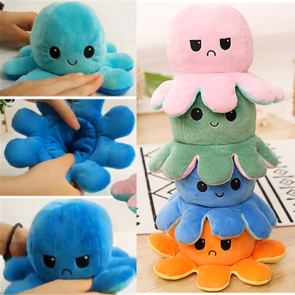 Bạch tuộc cảm xúc nhồi bông đội đầu khổng lồ size 90cm - Bạch tuộc cảm xúc size lớn khổng lồ cao cấp