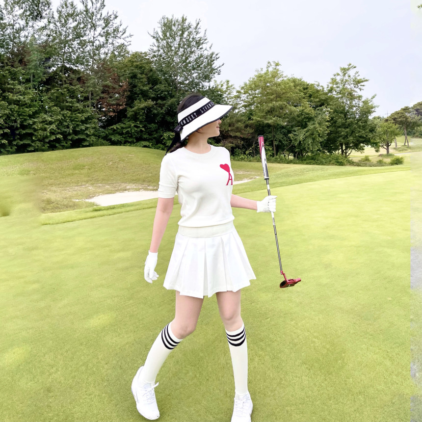 Mũ golf nữ Live Meset chống nắng mùa hè kèm Ruy băng - Korea