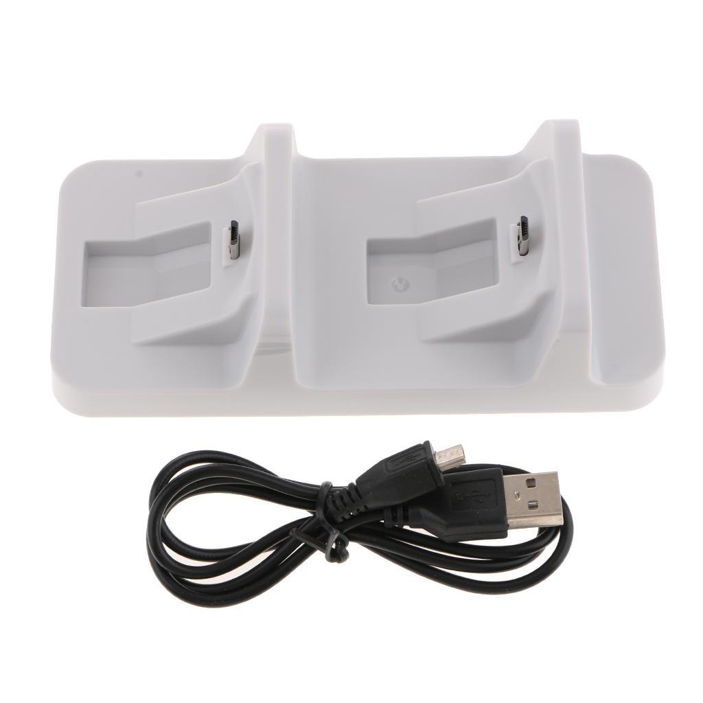 Controller Charger Charging Docking Station Stand Dual USB Fast Charging Cradle for Sony Playstation 4 PS4 Slim Pro Controller -White