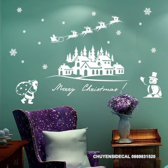 Decal trang trí tường Noel - Thị Trấn Tuyết