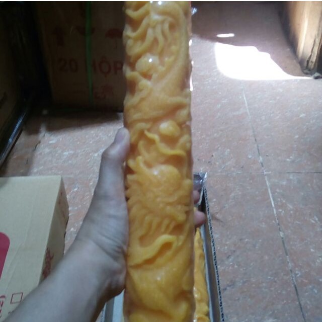 1 đôi đèn cầy chạm rồng 56cm