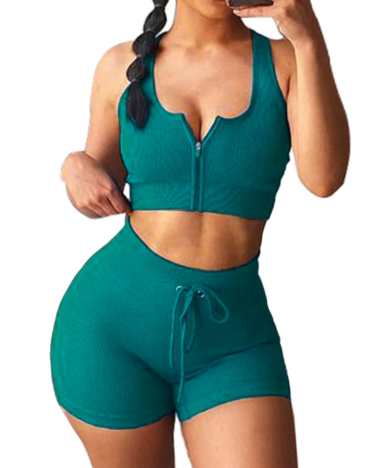 Full set quần short + ba lỗ croptop nữ