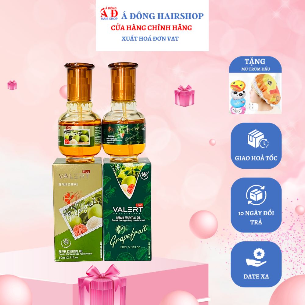 [+Tặng mũ trùm] Tinh dầu bưởi dưỡng bóng tóc Grapefruit Valert repair Oil 60ml