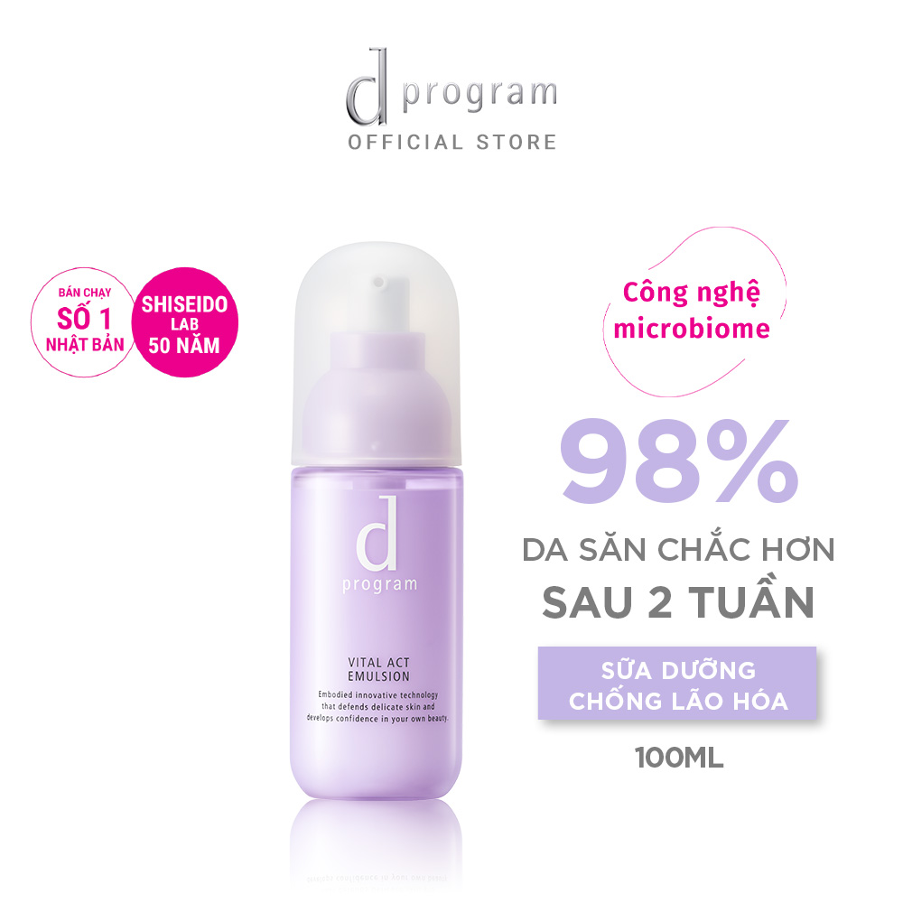 Bộ Sản Phẩm Ngăn Ngừa Lão Hóa Cho Da Nhạy Cảm d program Vital Act (Nước Cân Bằng dp vital act MB 125ml + Sữa Dưỡng dp vital act MB 100ml + Kem chống Lão Hóa 25g)