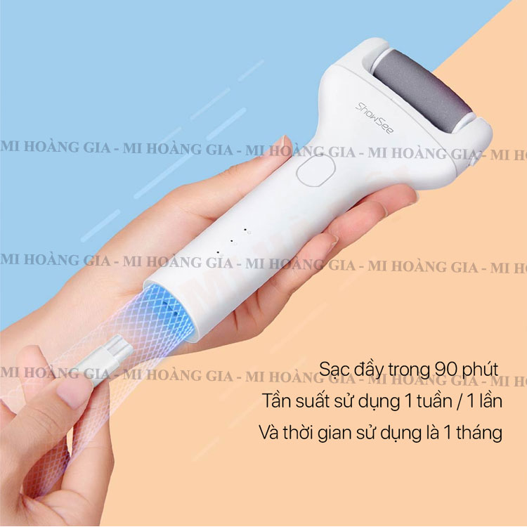 Máy chà gót chân tẩy tế bào chết Showsee B1-W tiện lợi - Hàng nhập khẩu