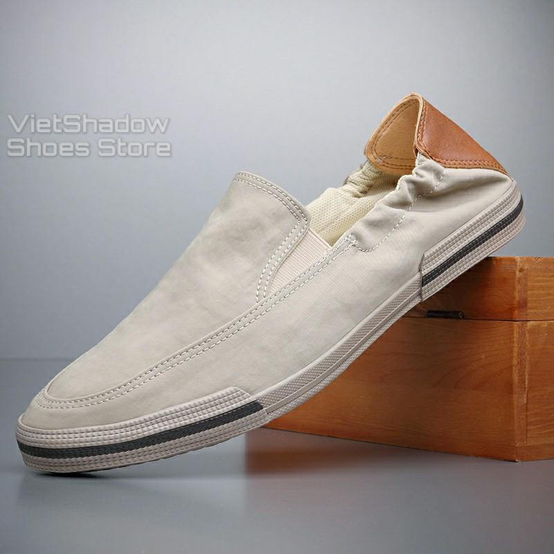 Slip on nam - Giày lười vải nam cao cấp - Mũ giày bằng polyester (gió) 4 màu tuyệt đẹp - Mã 20610