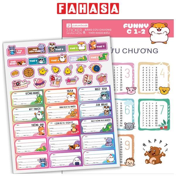 Bộ 15 Nhãn Tên Môn Học Kèm 20 Sticker Funny C1-2 - futurebook N642