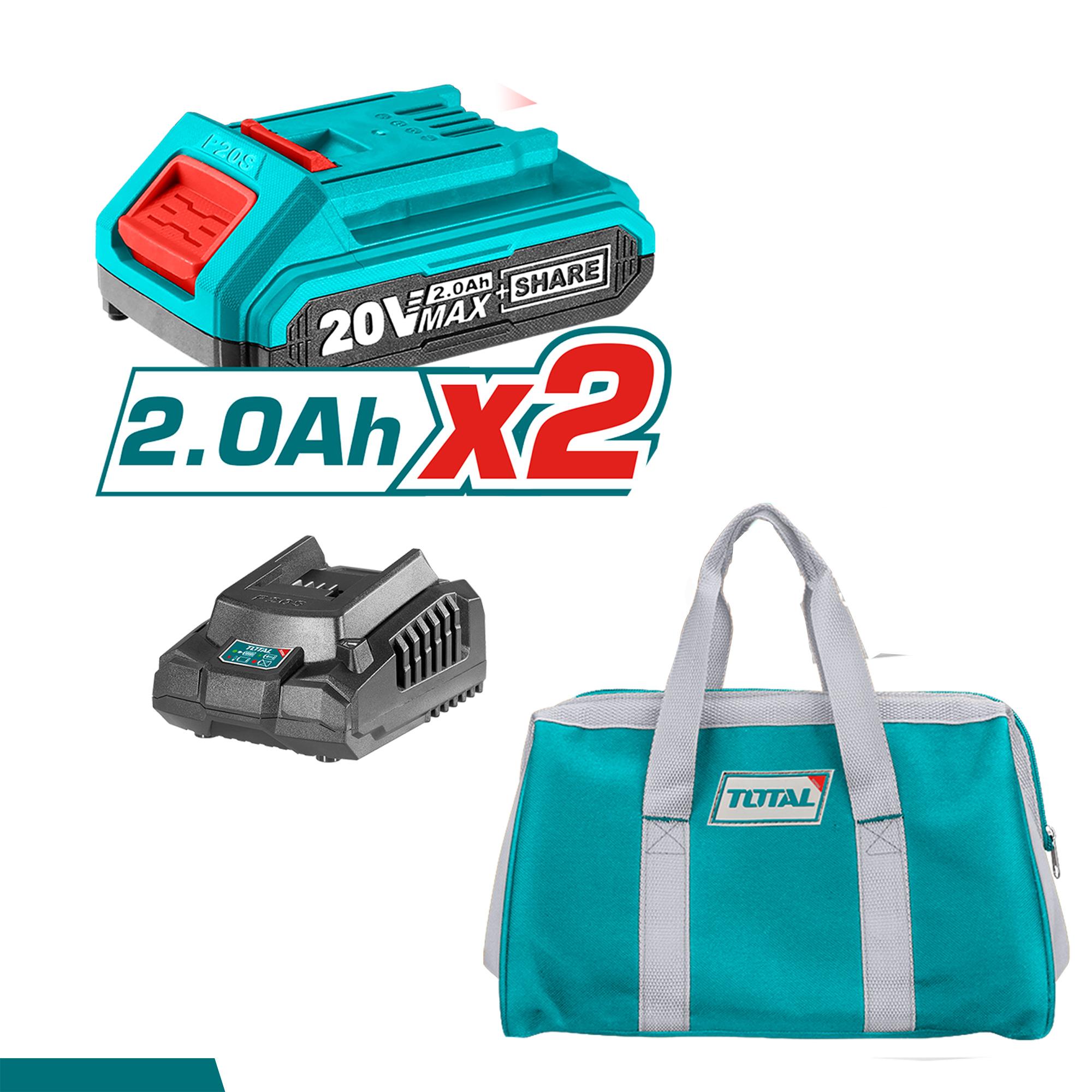 BỘ COMBO MÁY KHOAN BÚA VÀ MÁY BẮN BU LÔNG PIN 20V TOTAL TCKLI2017 - HÀNG CHÍNH HÃNG