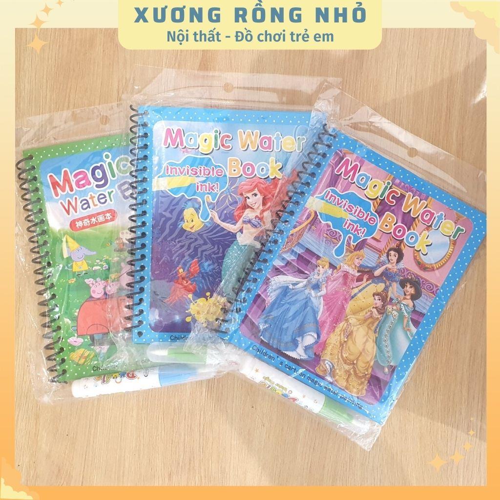 Đồ Chơi Tranh Tô Màu Nước Ma Thuật Tự Xóa, Sách Tập Tô Thần Kỳ, Magic Water Book Cho Bé Tặng 1 Bút Tô Màu