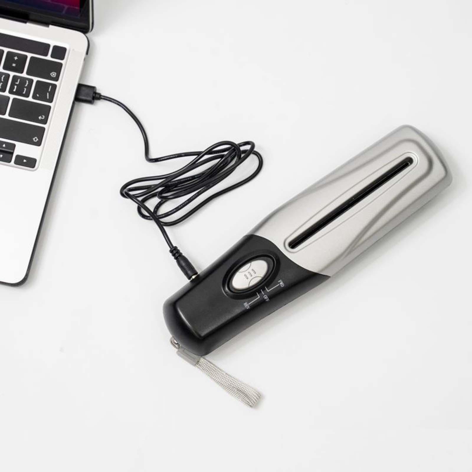 Compact Handheld Paper Shredder Cutting Tool USB/Battery Powered Strip Cut A4 A6 Capacity 2L Paper Cutter for Home Documents Notes Portrait