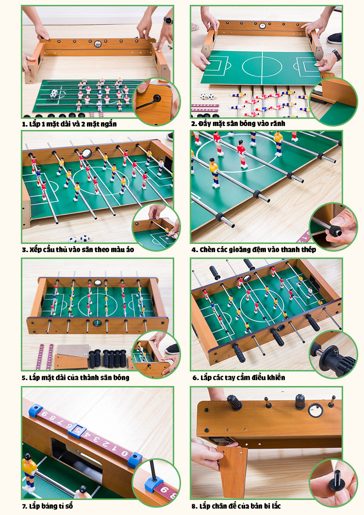 Đồ chơi bàn bi lắc bóng đá Table Top Football TTF-69cm cao cấp