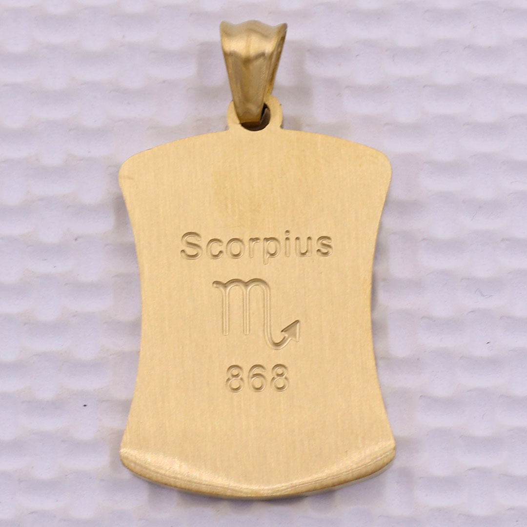 Hình ảnh Mặt dây chuyền cung Hổ Cáp - Scorpius inox vàng kèm dây chuyền inox vàng, Cung hoàng đạo
