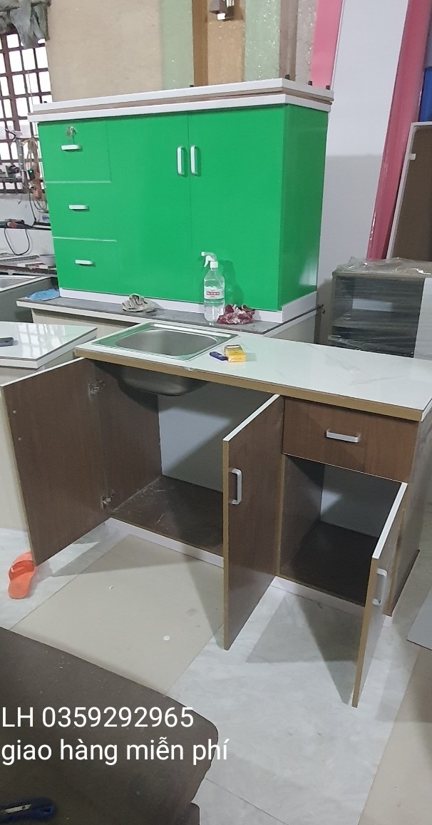 Tủ nhựa đài Loan ốp mặt gạch sẵn bồn rửa