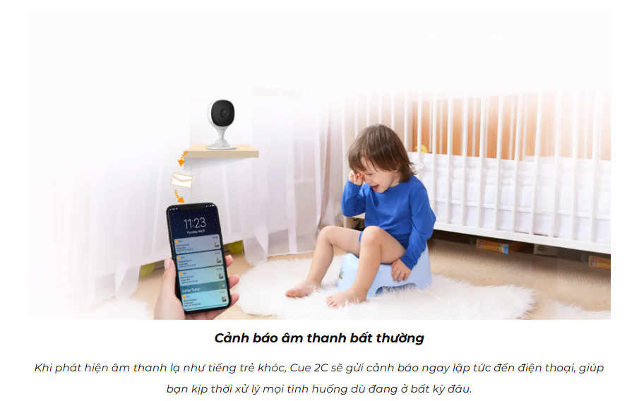 Camera IMOU Cue 2, Camera Wifi độ phân giải 2 megapixel, đàm thoại 2 chiều, phát hiện người bằng AI thông minh - Hàng Chính Hãng