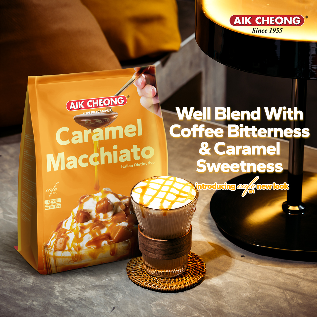  Cà Phê Caramel Macchiato Aik Cheong (12 Gói x 25g)- nhập khẩu từ Malaysia